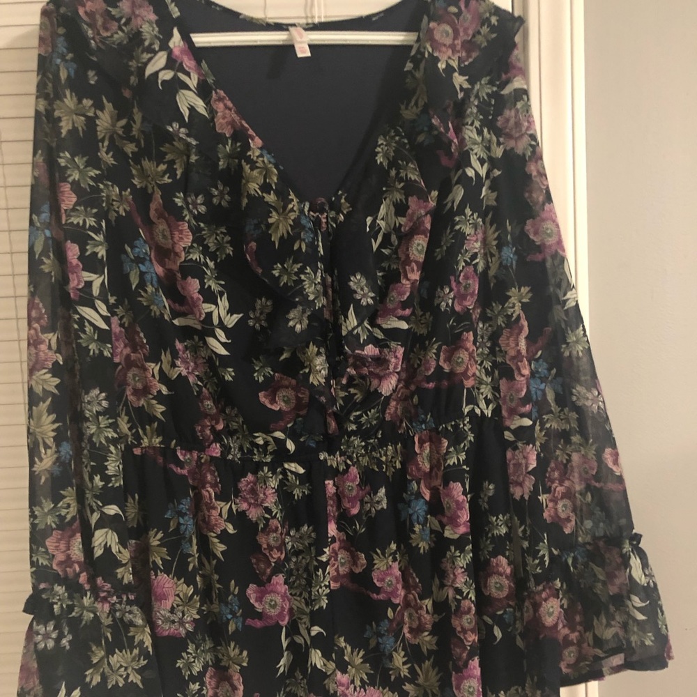 Lace Up Long Sleeve Romper